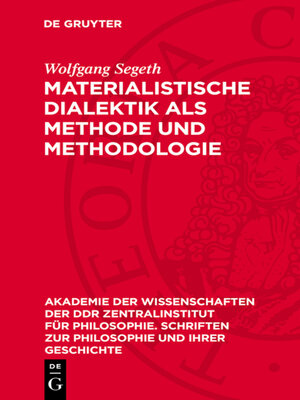 cover image of Materialistische Dialektik als Methode und Methodologie